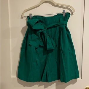 High Waisted Kelly Green Paperbag Shorts